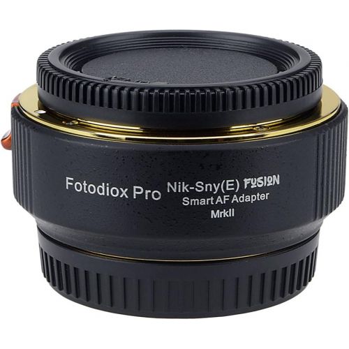  Fotodiox Fusion Smart Adapter Mark II, Nikon Nikkor F Mount G-Type DSLR Lens to Select Sony E-Mount Mirrorless Cameras (a6300, a6500, a7 II, a7R II, a9)