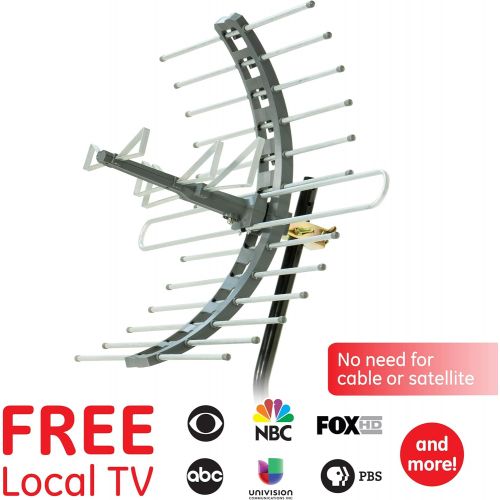  GE 29884 Pro OutdoorAttic Mount TV Antenna - 70 Mile Range - OutdoorAttic HDTV Antenna for VHFUHF Channels - Long Range with Compact Design - Optimized for FULLHD 1080p and 4K