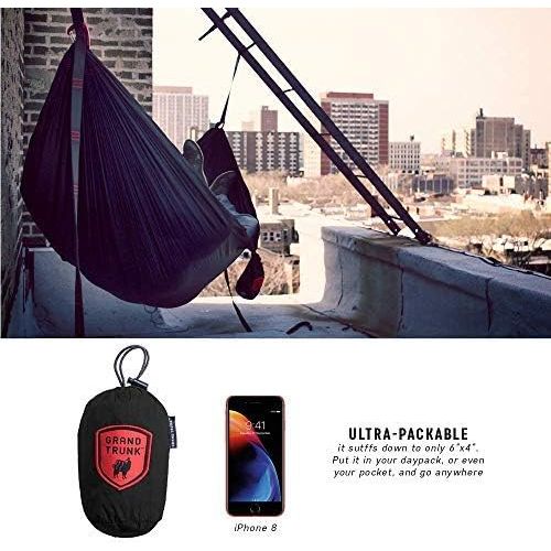  Grand Trunk Single Hammock: Nano 7 Premium Ultra Light Made with Ripstop Nylon for Camping and Travel Includes Carabiners