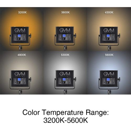  GVM LED Video Portrait Photographic Panel Lighting and Stand Kit, Black (672S-B2L)