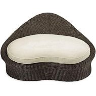 Gaiam Rattan Meditation Chair with Thick Natural Cotton Meditation Cushion Pillow, Sustainable Kapok Filling