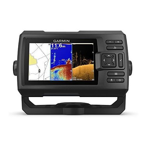 가민 [아마존베스트]Garmin Striker Plus 5cv with Transducer, 5 GPS Fishfinder with CHIRP Traditional and ClearVu Scanning Sonar Transducer and Built In Quickdraw Contours Mapping Software