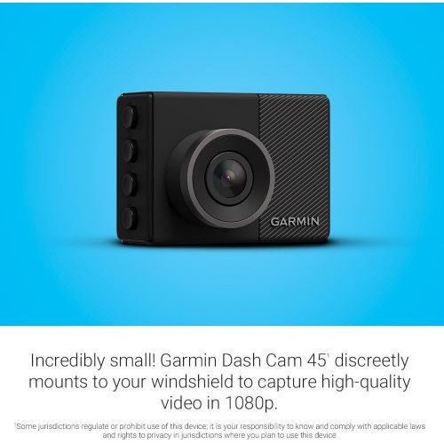 가민 [아마존베스트]Garmin Dash Cam 45, 1080p 2.0 LCD Screen, Extremely Small GPS-enabled Dash Camera with Loop Recording, G-Sensor and Driver Alerts, Includes Memory Card