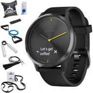 [아마존베스트]Garmin 010-01850-11 Vivomove HR, Sport, Black w/Black Silicone Band (Large) + 7-Piece Fitness Kit