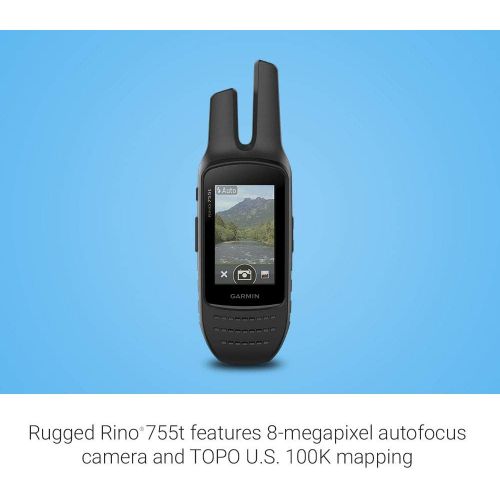 가민 Garmin Rino 755t, Rugged Handheld 2-Way RadioGPS Navigator with Camera and Preloaded TOPO Mapping