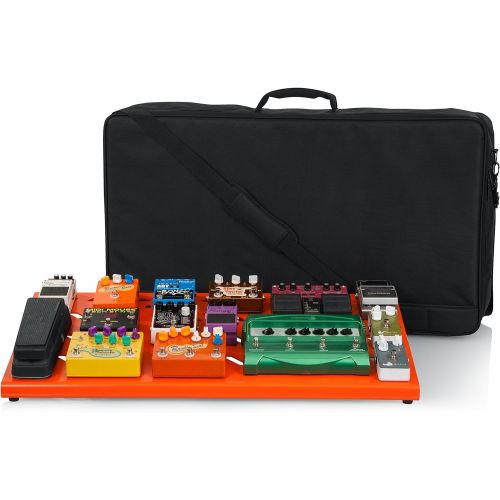  Gator Cases Aluminum Guitar Pedal Board with Carry Bag; Extra Large: 32 x 17 | Orange (GPB-XBAK-OR)