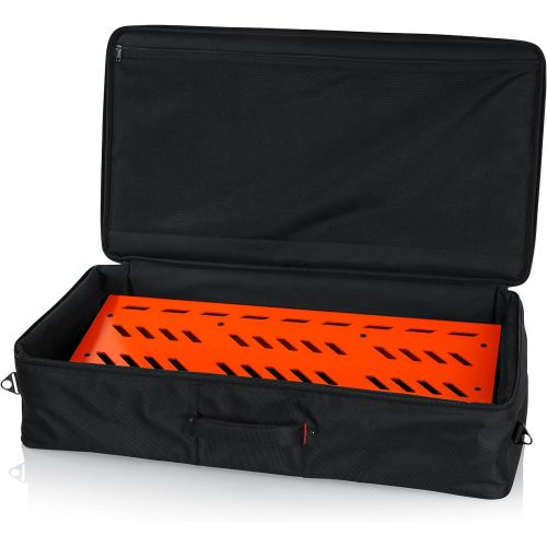  Gator Cases Aluminum Guitar Pedal Board with Carry Bag; Extra Large: 32 x 17 | Orange (GPB-XBAK-OR)