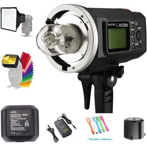  Godox AD600BM Bowens Mount 600Ws GN87 High Speed Sync Outdoor studio Flash Strobe Monolight Light with 2.4G Wireless X System & 8700mAh Battery+ 15x17cm Softbox & Filter +CONXTRUE