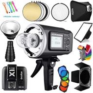 Godox AD600BM Bowens Mount 600Ws GN87 18000 HSS Outdoor Flash Strobe Monolight with X1T-C Wireless Trigger Compatible for Canon Camera 32X32SoftboxStandard Reflector &GridBarn
