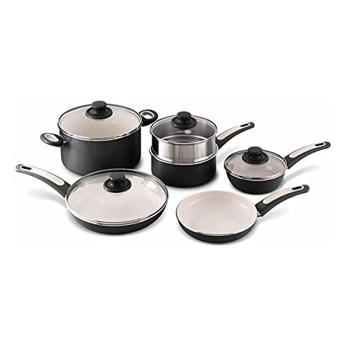  GreenPan Focus 10pc Ceramic Non-Stick Cookware Set, Black