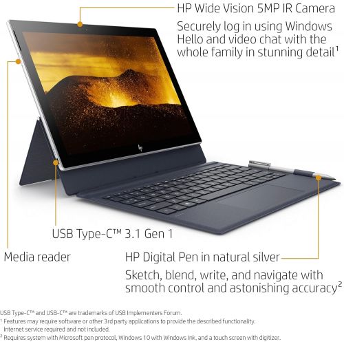 에이치피 [아마존 핫딜]  [아마존핫딜]HP Envy x2 12-inch Detachable Laptop with Stylus Pen and 4G LTE, Qualcomm Snapdragon 835 Processor, 4 GB RAM, 128 GB Flash Storage, Windows 10 (12-e091ms, Silver/Blue)