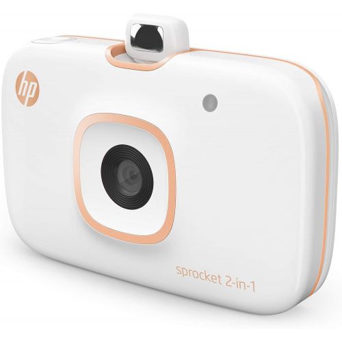 에이치피 [아마존베스트]HP Sprocket 2-in-1 Portable Photo Printer & Instant Camera Bundle with 8GB MicroSD Card and ZINK Photo Paper  White (5MS95A)