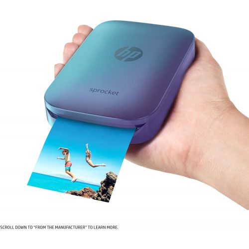 에이치피 [아마존베스트]HP Sprocket Portable Photo Printer, Print Social Media Photos on 2x3 Sticky-Backed Paper - Blue (Z9L26A)