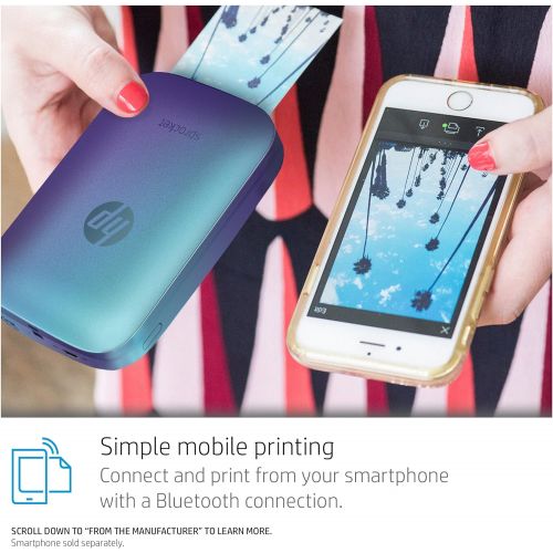 에이치피 [아마존베스트]HP Sprocket Portable Photo Printer, Print Social Media Photos on 2x3 Sticky-Backed Paper - Blue (Z9L26A)