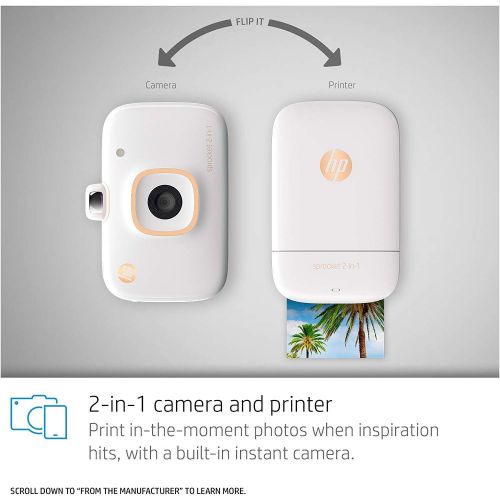 에이치피 [아마존베스트]HP Sprocket 2-in-1 Portable Photo Printer & Instant Camera, print social media photos on 2x3 sticky-backed paper (2FB96A)