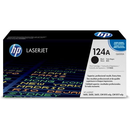 에이치피 HP 124A (Q6000A) Black Original Toner Cartridge for HP Color LaserJet 2600n 1600 2605 1015 1017