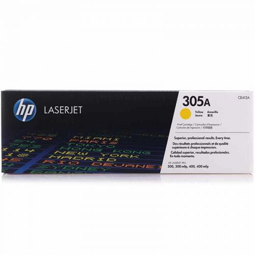 에이치피 HP 305A (CE412A) Yellow Original Toner Cartridge for HP LaserJet Pro 400 Color MFP M451nw M451dn M451dw, Pro 300 Color MFP M375nw