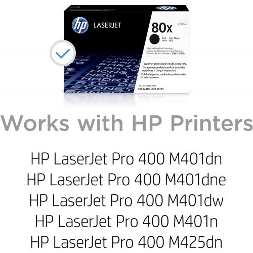 에이치피 HP 80X (CF280X) Black High Yield Original Toner Cartridge for HP LaserJet Pro M401 M425