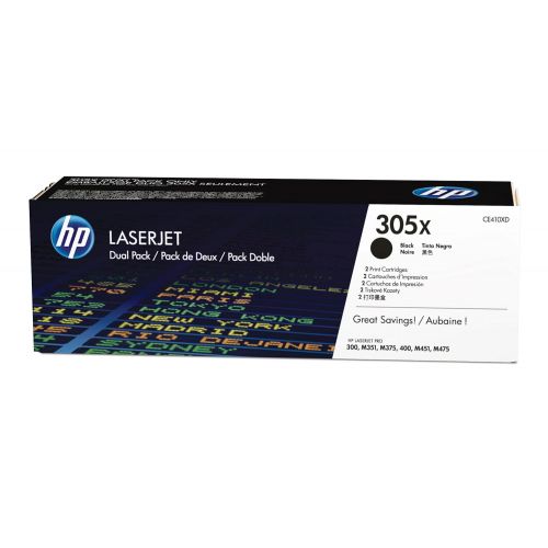 에이치피 HP 305X (CE410X) Black High Yield Cartridge for HP LaserJet Pro 400 Color MFP M451nw M451dn M451dw, Pro 300 Color MFP M375nw