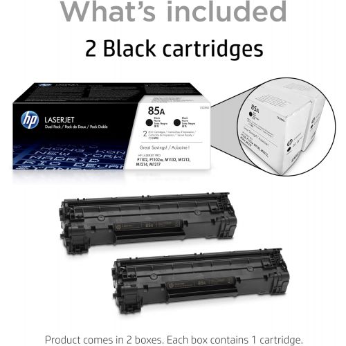 에이치피 HP 85A (CE285A) Black Toner Cartridge, 2 Toner Cartridges (CE285D) for HP LaserJet Pro M1212nf M1217nfw P1102w P1109w