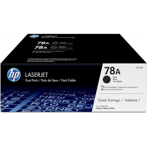 에이치피 HP 78A (CE278A) Black Toner Cartridge, 2 Toner Cartridges (CE278D)