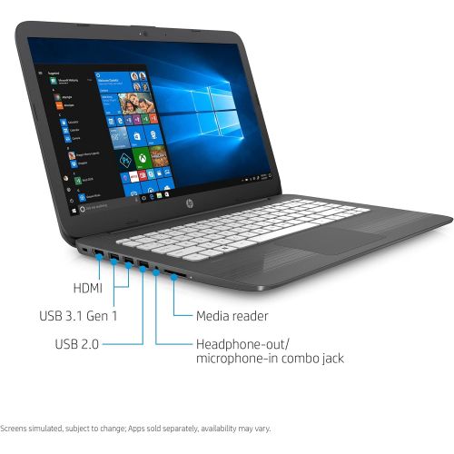 에이치피 HP Stream Laptop PC 14-ax030nr (Intel Celeron N3060, 4 GB RAM, 64 GB eMMC, Gray), 1-Year Office 365 Personal Subscription Included