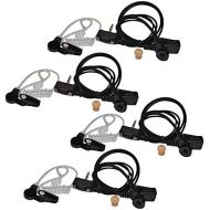 HQRP 4-Pack Acoustic Tube Earpiece Headset PTT Mic for Vertex Standard VX-231, VX-298, VX-350 + HQRP UV Meter