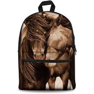 Visit the HUGS IDEA Store HUGS IDEA Horse Printed Children School Backpack Lightweight Canvas Book Bag for Kids Boys
