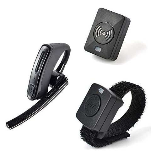  HYS 2Pin Earpiece Wireless Bluetooth Ham Radio Earpiece Headset with a Finger PTT Mic and Walkie Talkie 2Pin Connector for Kenwood Wouxun 888S UV-82HP UV-5R V2+ BF-F8HP(2 Packs)