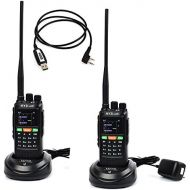 HYS 10W GPS Handheld Ham Radio 136-174Mhz&400-520 Mhz Long Distance Walkie Talkie Transceiver With USB Cable and Software (2 Packs)）