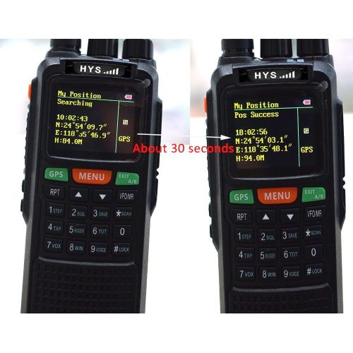  HYS 10W GPS Handheld Ham Radio 136-174Mhz&400-520 Mhz Long Distance Walkie Talkie Transceiver With USB Cable and Software (2 Packs)）