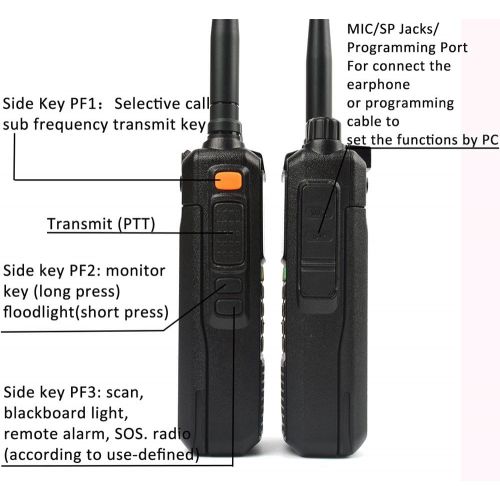  HYS 10W GPS Handheld Ham Radio 136-174Mhz&400-520 Mhz Long Distance Walkie Talkie Transceiver With USB Cable and Software (2 Packs)）