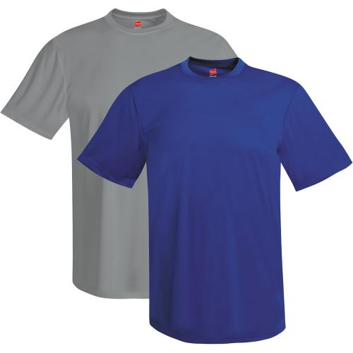  Visit the Hanes Store Hanes Mens Short Sleeve Cool Dri T-Shirt UPF 50+ (Pack of 2)