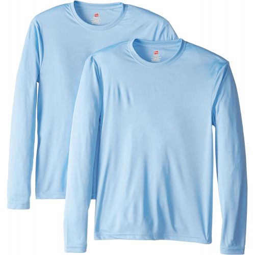  Visit the Hanes Store Hanes Mens Long Sleeve Cool Dri T-Shirt UPF 50+ (Pack of 2)