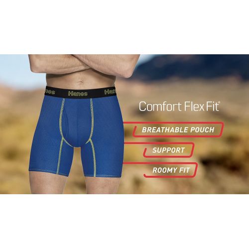  Visit the Hanes Store Hanes Mens Comfort Flex Fit Lightweight Mesh Boxer Brief 3-Pack