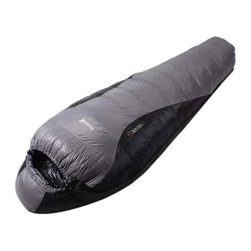  Hewolf Portable Outdoor Winter Sleeping Bag for Adults Duck Down Filler 800g Comfort Temp from -10 to 0 Degree Grey