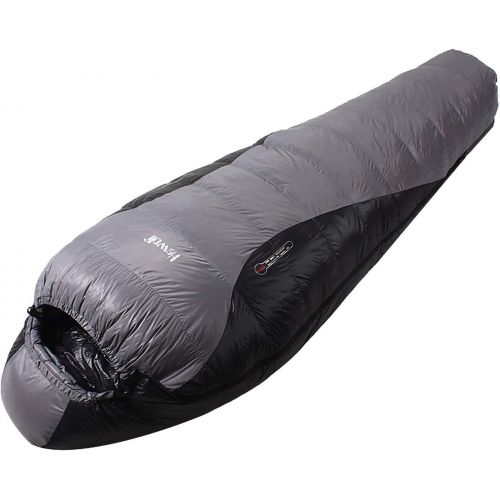  Hewolf Portable Outdoor Winter Sleeping Bag for Adults Duck Down Filler 800g Comfort Temp from -10 to 0 Degree Grey