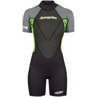 Visit the Hyperflex Store HYPERFLEX Mens and Womens 2.5mm Shorty Springsuit Wetsuit  SURFING, Water Sports, Scuba Diving, Snorkeling - Comfort, Flexible, Anatomical Fit, Adjustable Collar