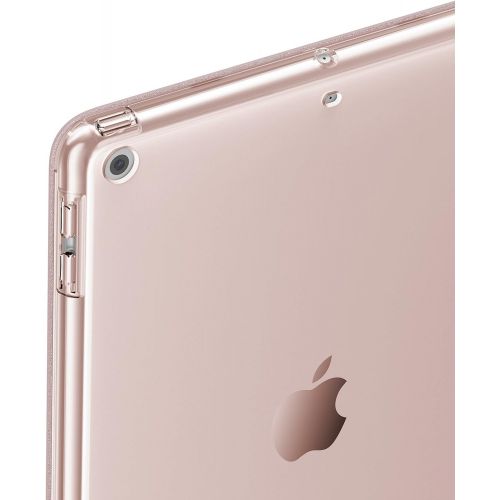  [아마존베스트]INFILAND Infiland iPad 9.7 2018 Case with Apple Pencil Holder, Stand Case with Translucent Frosted Back Smart Cover Compatible with Apple iPad 9.7inch (6th Gen) 2018 Release, Rose-Gold