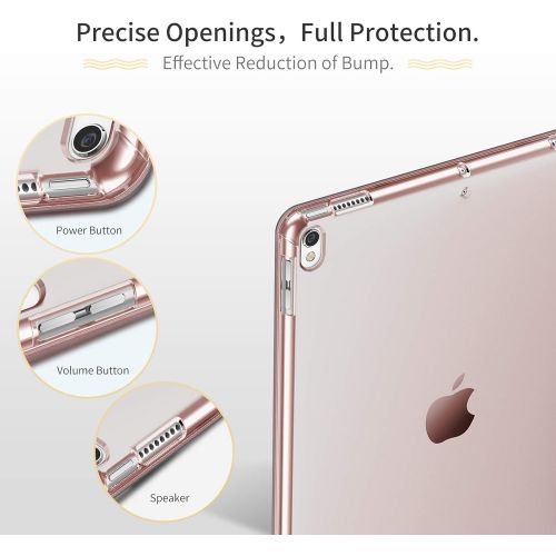  [아마존베스트]INFILAND Infiland Case for iPad Air 3rd Generation 2019 / iPad Pro 10.5 2017, Translucent Frosted Back Smart Cover Case with Apple Pencil Holder,Rose Gold