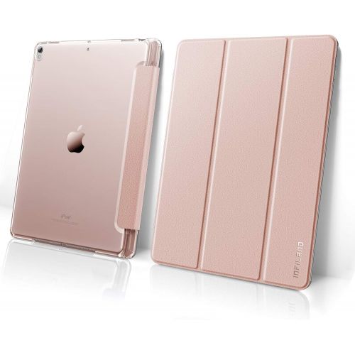  [아마존베스트]INFILAND Infiland Case for iPad Air 3rd Generation 2019 / iPad Pro 10.5 2017, Translucent Frosted Back Smart Cover Case with Apple Pencil Holder,Rose Gold