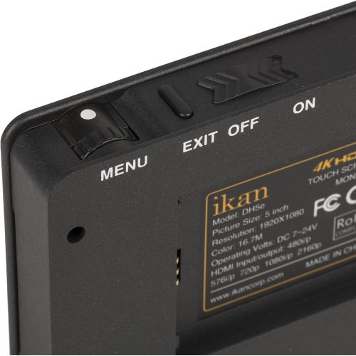  Ikan 5 4K Support HDMI On-Camera Field Monitor with Touch Screen, Black (DH5e)