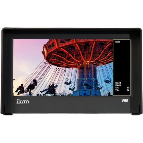  Ikan VH8-P 8-Inch HDMI Monitor with HD Panel with Panasonic D54 Battery Plate (Black)