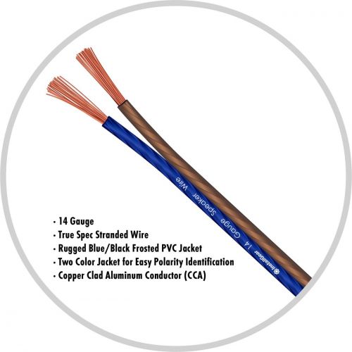  [아마존베스트]InstallGear 14 Gauge AWG 100ft Speaker Wire True Spec and Soft Touch Cable