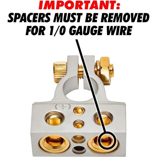  [아마존베스트]InstallGear 0/4/8 or 10 Gauge Battery Terminals with Shims - Positive and Negative (+/-)