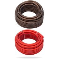 [아마존베스트]InstallGear 8 Gauge 25ft Black and 25ft Red Power/Ground Wire True Spec and Soft Touch Cable