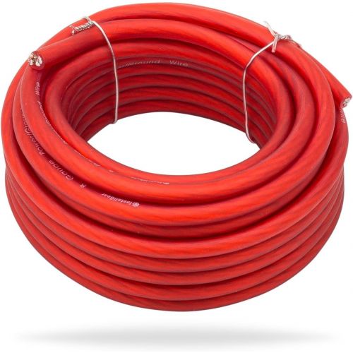  [아마존베스트]InstallGear 8 Gauge Red 25ft Power/Ground Wire True Spec and Soft Touch Cable