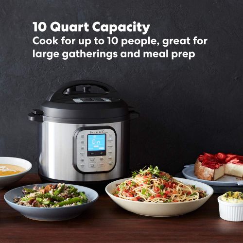  Instant Pot IP-DUO60 7-in-1 Multi-Functional Pressure Cooker, 6Qt1000W with Instant Pot Tempered Glass Lid