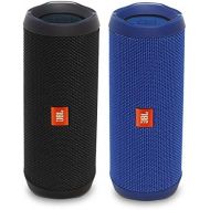 JBL Flip 4 Waterproof Bluetooth Speaker Party Pack (Black & Blue)
