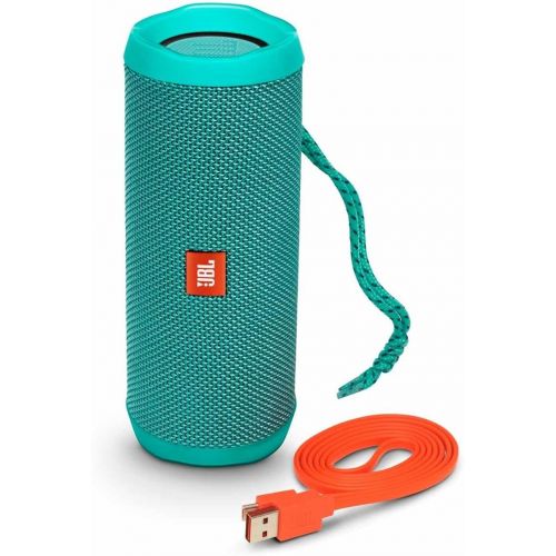 제이비엘 JBL Flip 4 Waterproof Portable Wireless Bluetooth Speaker Bundle - (Pair) Black